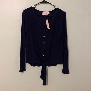 Long Sleeve Tie Front top